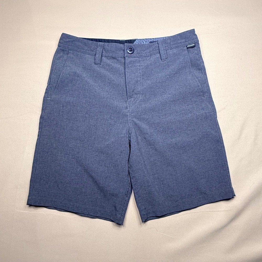 Volcom Mens Gray Hybrid Chino Shorts Size 29 Heathered Casual Outdoor